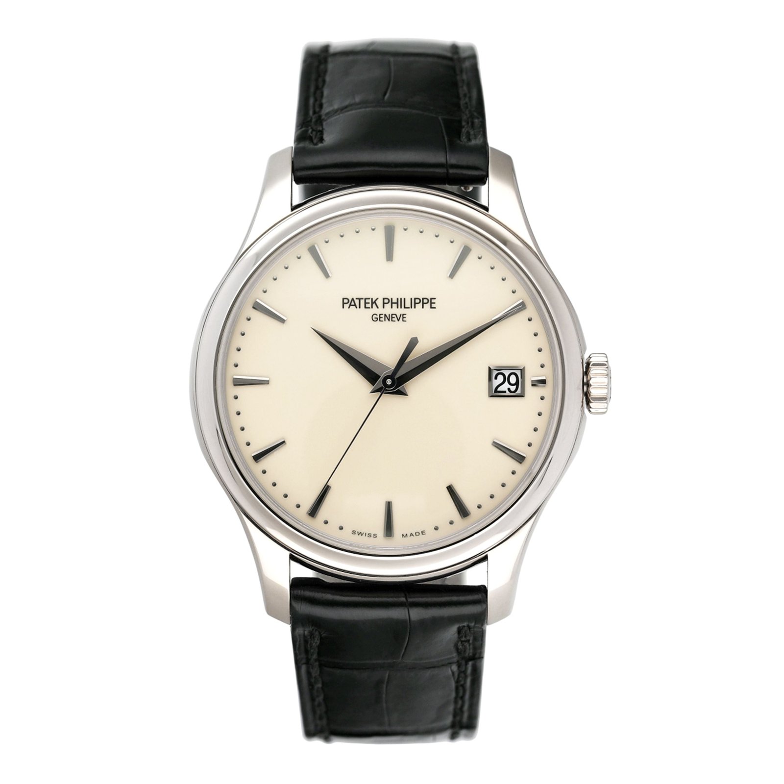 Patek Philippe Calatrava 5227G Ivory Dial 18k ouro branco Relógio Masculino
