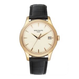 Patek Philippe Calatrava 5227R Ivory Dial 18k ouro rosa Relógio Masculino Caixa e Documentos