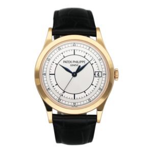Patek Philippe Calatrava 5296R-001 mostrador prata Relógio Masculino Caixa e Documentos