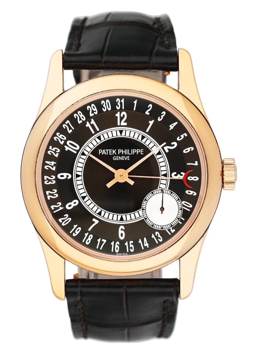 Patek Philippe Calatrava 6000R Brown Dial 18k ouro rosa Relógio Masculino