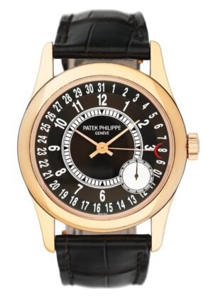 Patek Philippe Calatrava 6000R Brown Dial 18k ouro rosa Relógio Masculino Caixa e Documentos