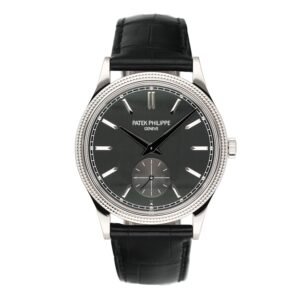 Patek Philippe Calatrava 6119G Charcoal mostrador cinza Relógio Masculino Caixa e Documentos
