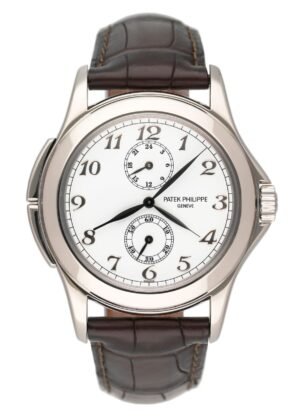 Patek Philippe Calatrava Travel Time 5134G Relógio Masculino Caixa e Documentos
