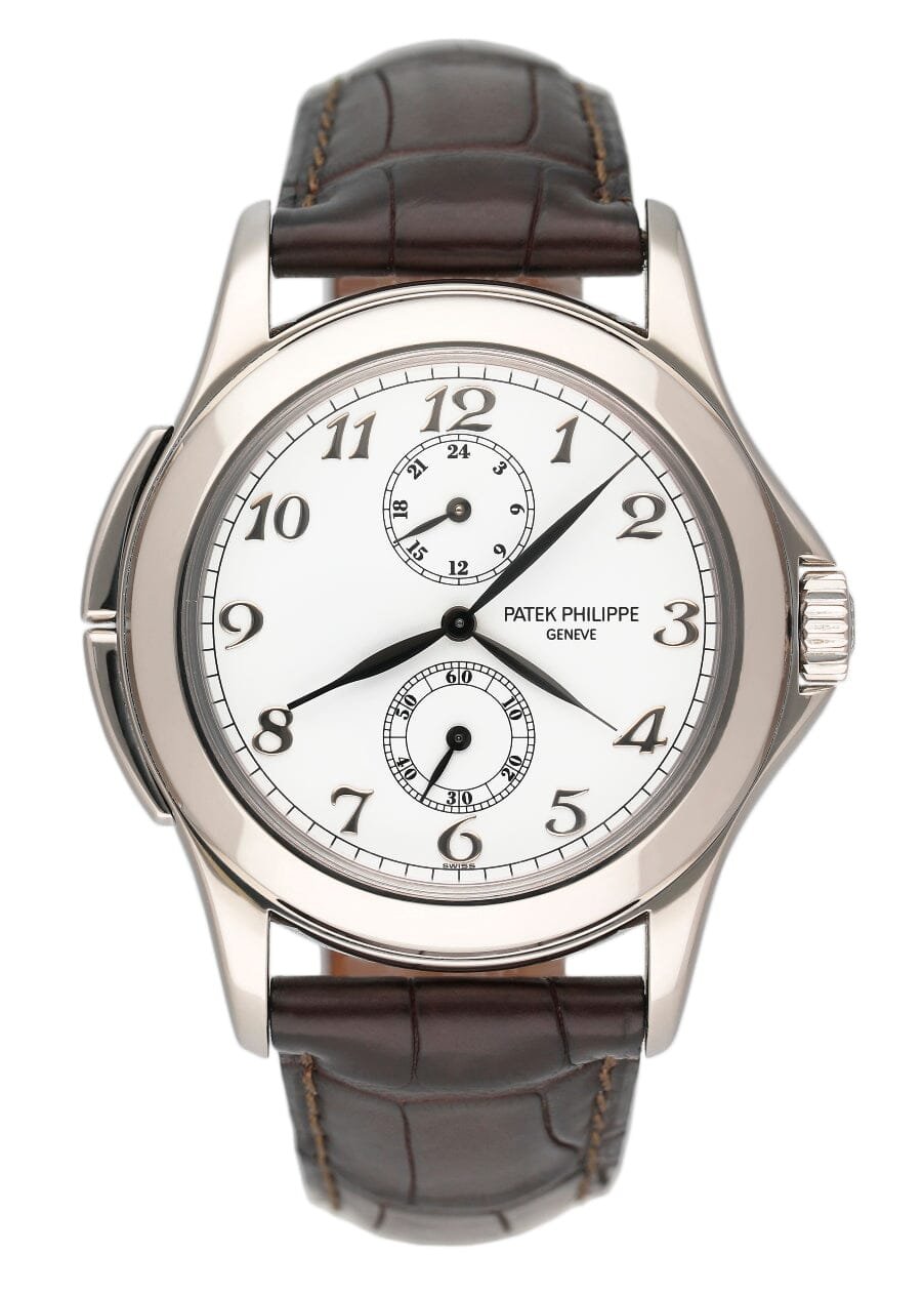 Patek Philippe Calatrava Travel Time 5134G Relógio Masculino Caixa e Documentos