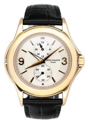 Patek Philippe Calatrava Travel Time 5134J Relógio Masculino Caixa e Documentos