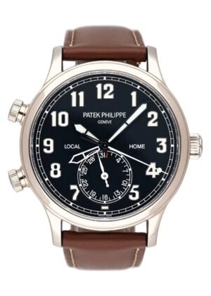 Patek Philippe Calatrava Pilot Travel Time 5524G mostrador azul  Relógio Masculino Caixa e Documentos