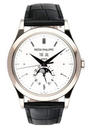 Patek Philippe Complications 5396G-011 mostrador prata Relógio Masculino Caixa e Documentos