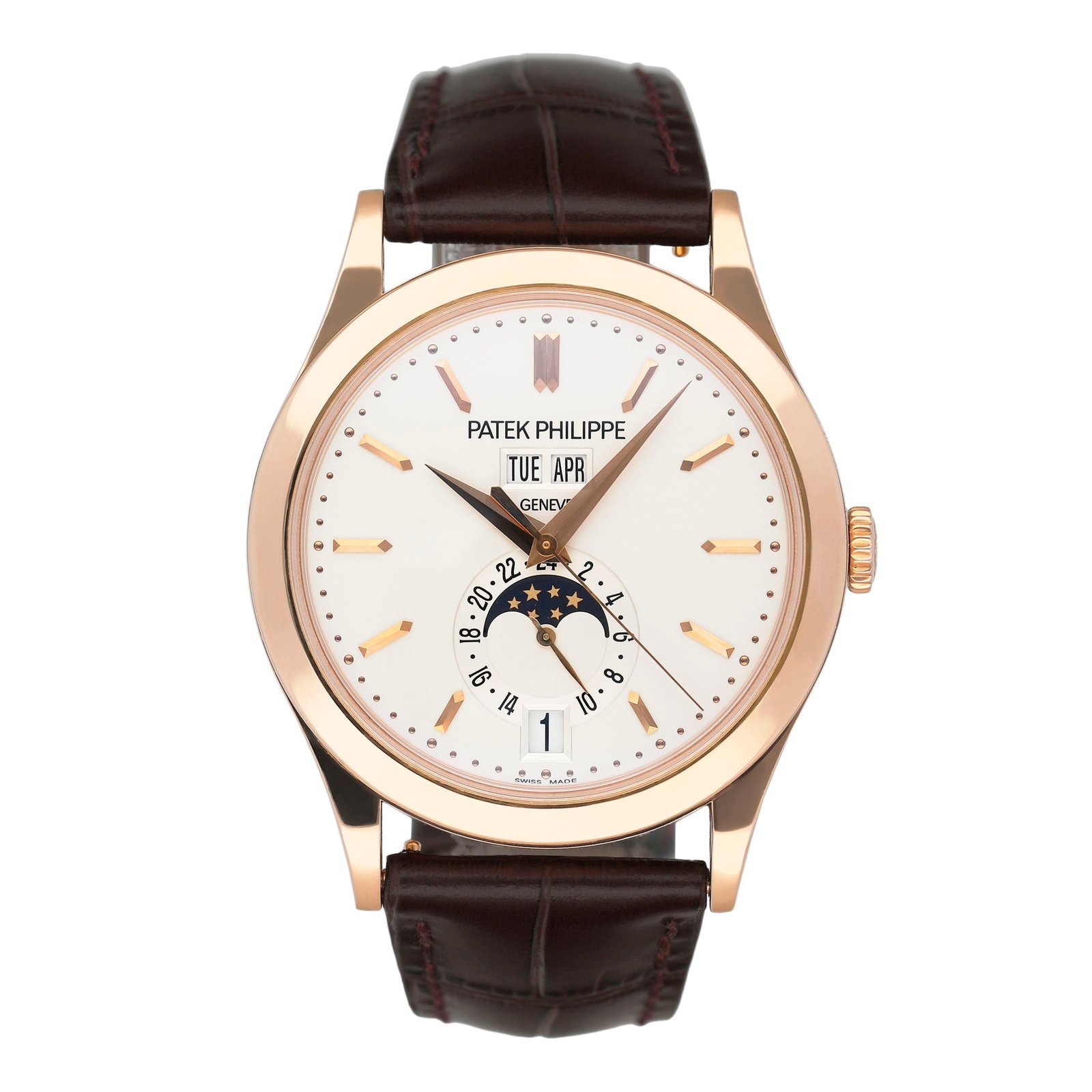 Patek Philippe Complications 5396R mostrador prata Relógio Masculino Caixa e Documentos