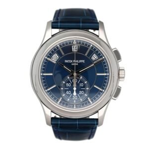 Patek Philippe Complications 5905P mostrador azul Relógio Masculino Caixa e Documentos
