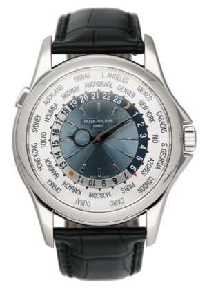 Patek Philippe Complications World Time 5130P Relógio Masculino Caixa e Documentos