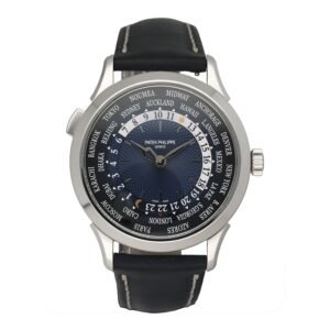 Patek Philippe Complications World Time 5230P mostrador azul Relógio Masculino Caixa e Documentos