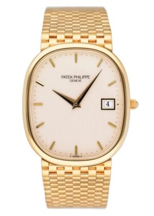 Patek Philippe Ellipse 3747/1 Cream Dial 18k ouro amarelo Relógio Masculino