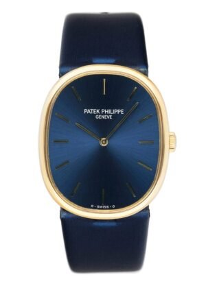Patek Philippe Ellipse 3848J mostrador azul 18k ouro amarelo Relógio