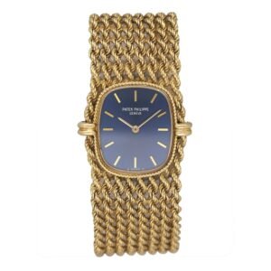 Patek Philippe Ellipse 4266 mostrador azul 18k ouro amarelo Relógio Feminino