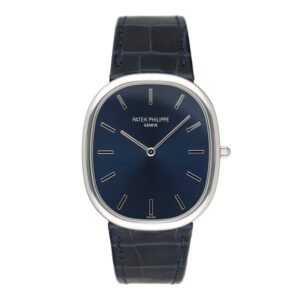 Patek Philippe Golden Ellipse  5738P-001 mostrador azul Relógio Masculino Caixa e Documentos