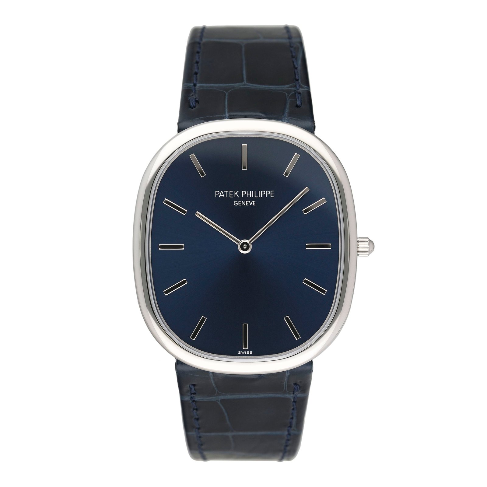 Patek Philippe Golden Ellipse 5738P-001 mostrador azul Relógio Masculino Caixa e Documentos