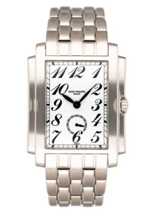 Patek Philippe Gondolo 5024/1G 18k ouro branco Relógio Masculino Caixa e Documentos