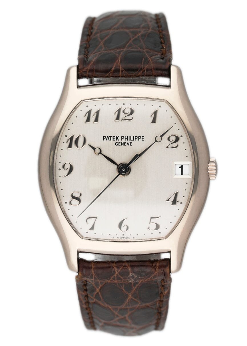 Patek Philippe Gondolo 5030G mostrador prata Relógio Masculino Caixa e Documentos