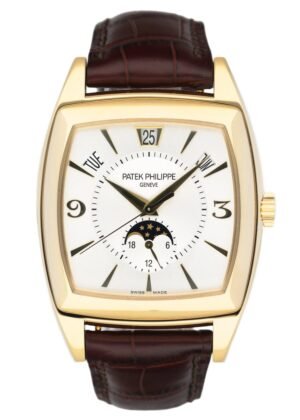 Patek Philippe Gondolo Calendario 5135J 18k ouro amarelo Relógio Masculino Caixa e Documentos