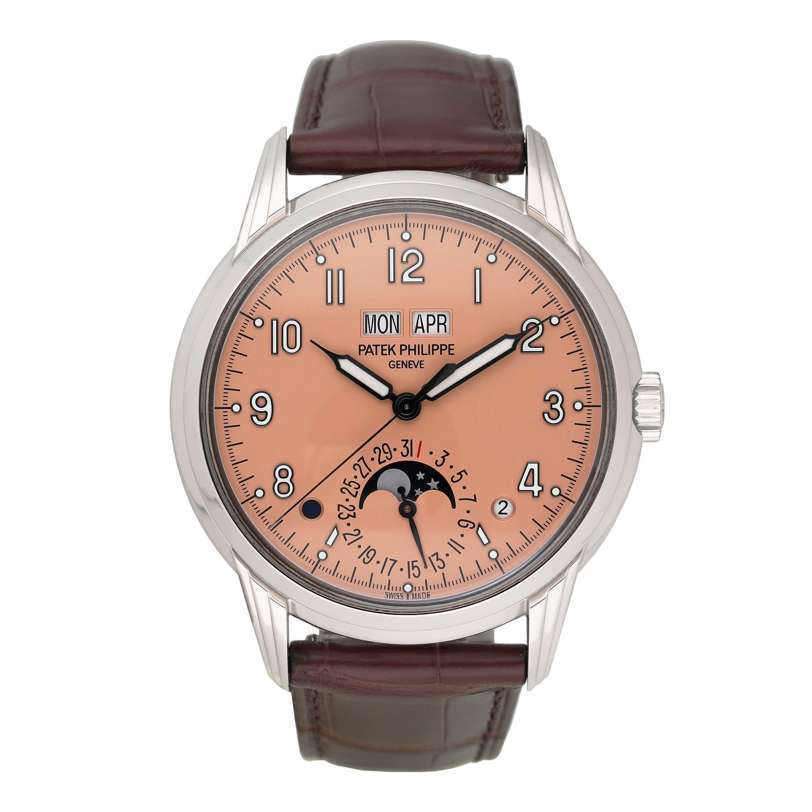 Patek Philippe Grand Complications 5320G Salmon Dial Relógio Masculino Caixa e Documentos