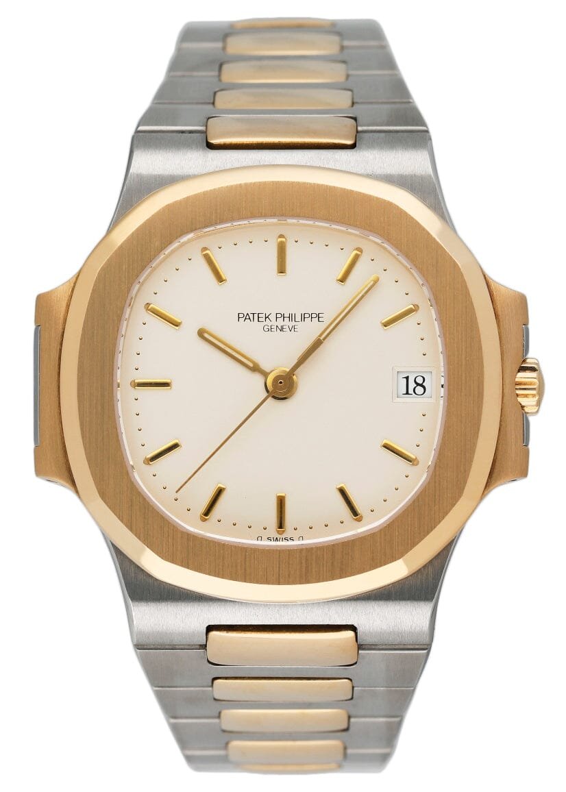 Patek Philippe Nautilus 3800 Ivory Dial Two Tone Relógio Masculino