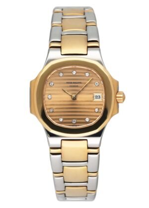 Patek Philippe Nautilus 4700 Diamond mostrador champagne Relógio Feminino com Documentos
