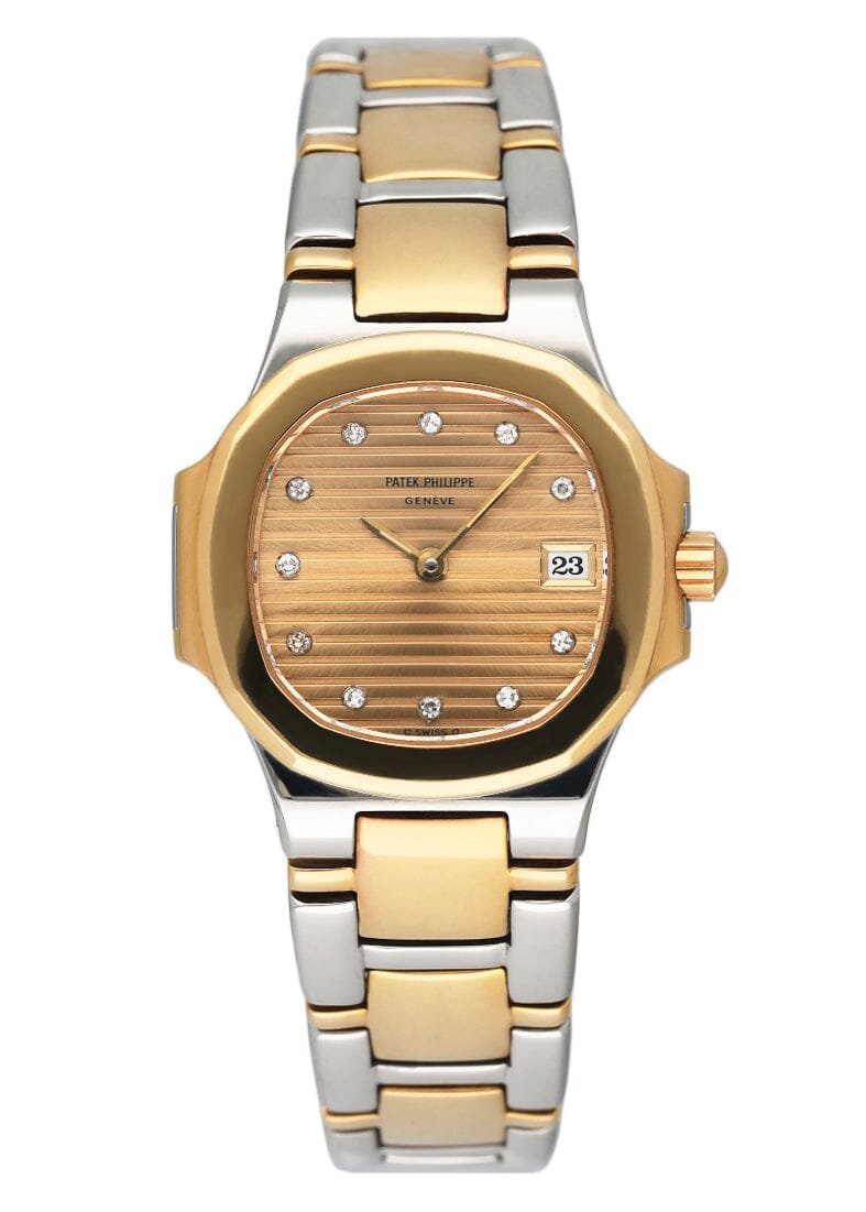 Patek Philippe Nautilus 4700 Diamond mostrador champagne Relógio Feminino com Documentos