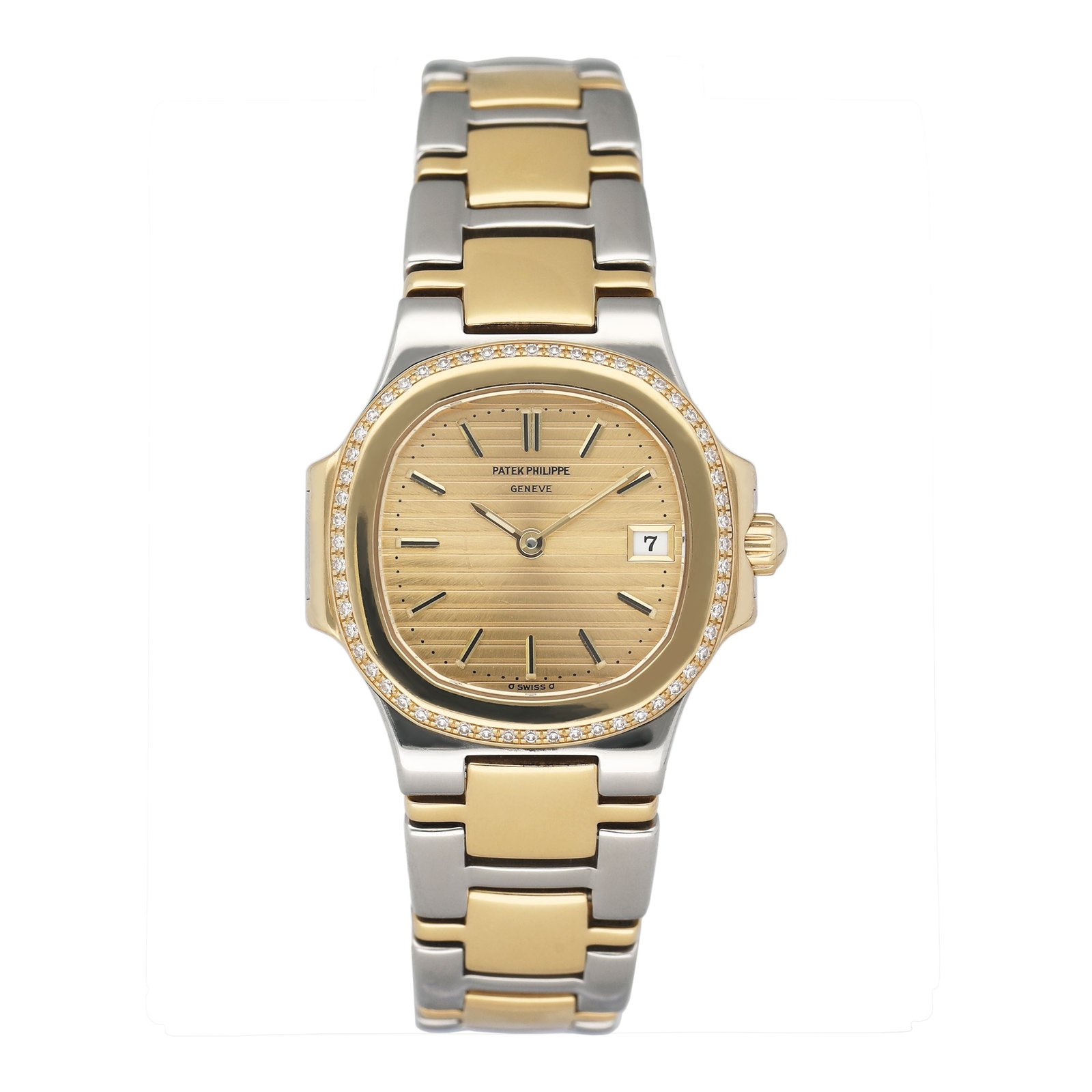 Patek Philippe Nautilus 4700/52JA Diamond mostrador champagne Relógio Feminino