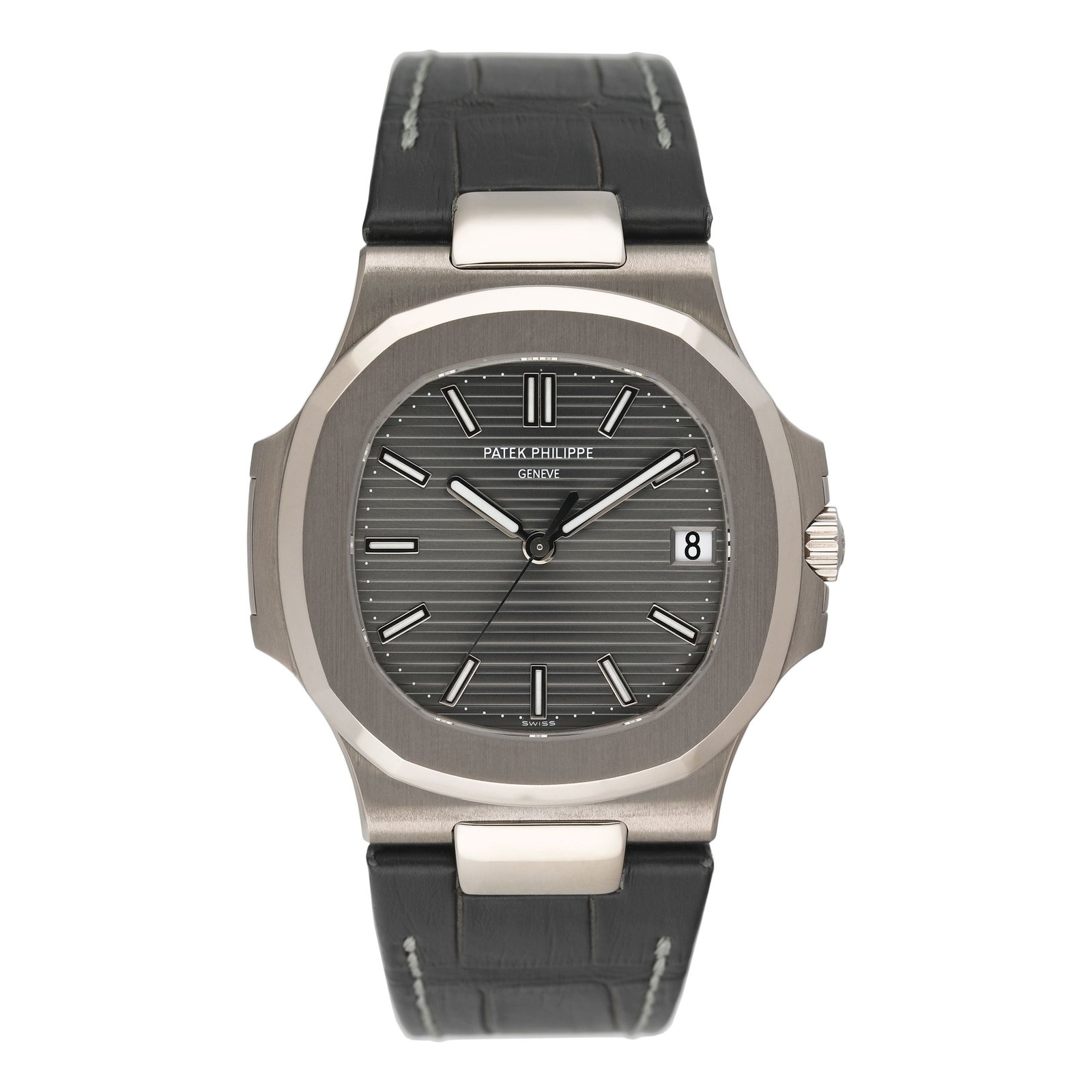 Patek Philippe Nautilus 5711G-001 mostrador cinza Relógio Masculino Caixa e Documentos