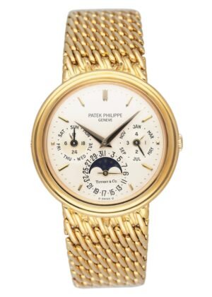 Patek Philippe Perpetual Calendar Tiffany & Co.3945J Relógio Masculino Caixa e Documentos