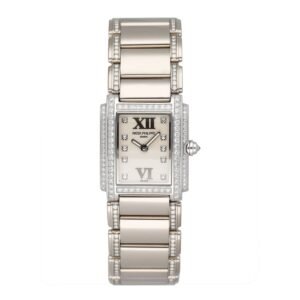 Patek Philippe Twenty-4 4908/310G-011 mostrador branco Relógio Feminino Caixa e Documentos