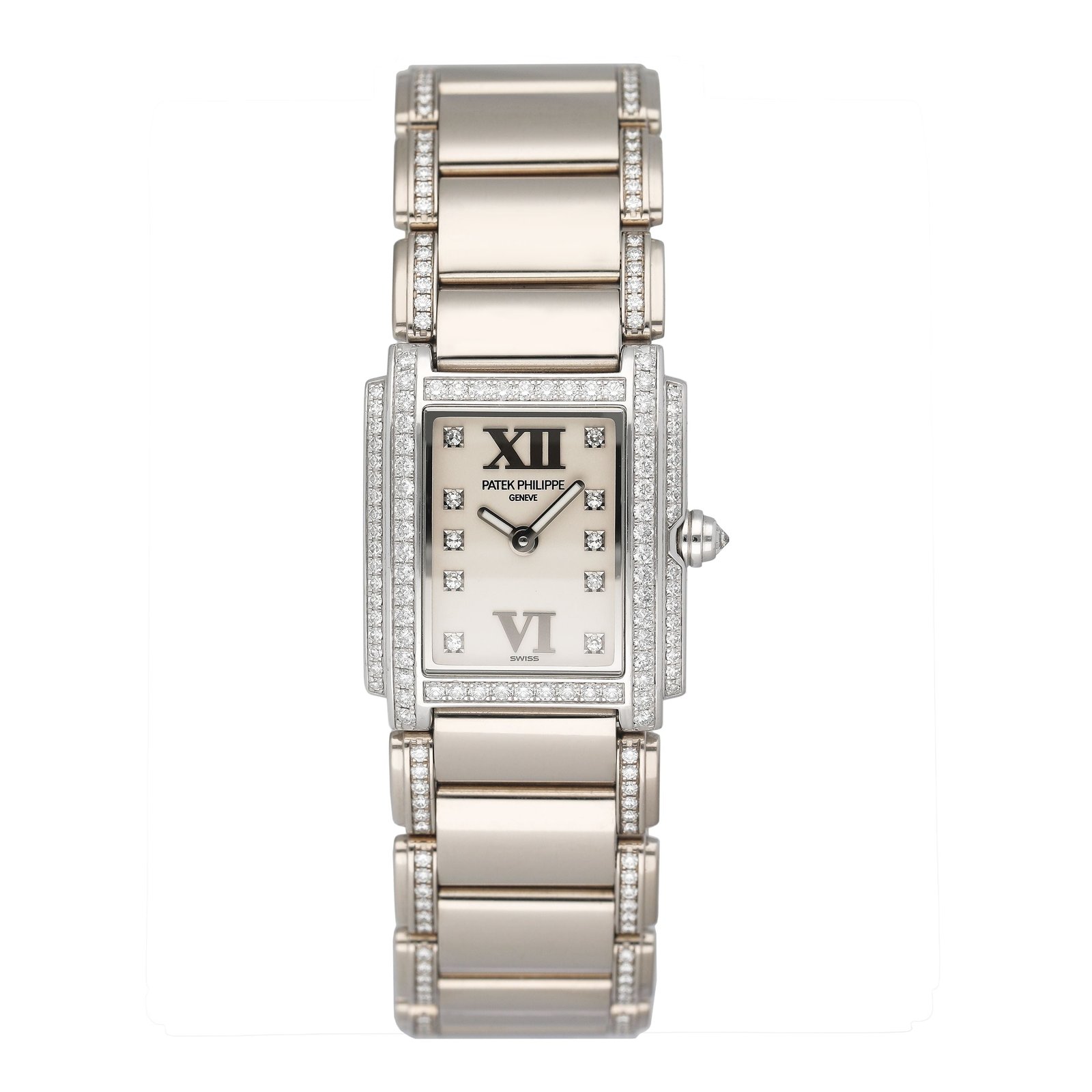 Patek Philippe Twenty-4 4908/310G-011 mostrador branco Relógio Feminino Caixa e Documentos