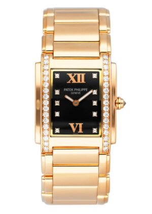 Patek Philippe Twenty-4 4910/11 mostrador preto Relógio Feminino