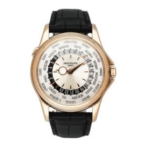Patek Philippe World Time 5130R 18k ouro rosa Relógio Masculino