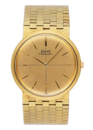 Piaget 12301 C 4 mostrador champagne 18k ouro amarelo Relógio Masculino