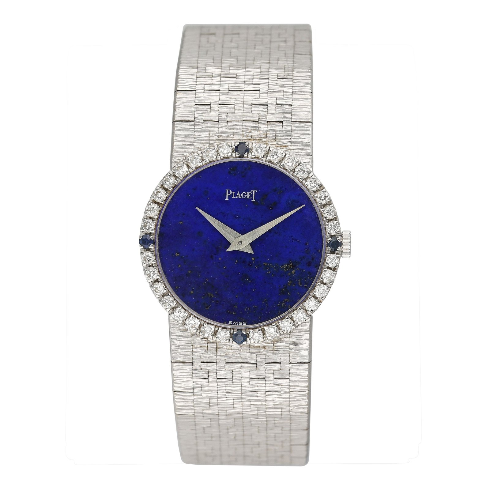 Piaget 9706 A6 Diamond Lapis Dial 18k ouro branco Relógio Feminino
