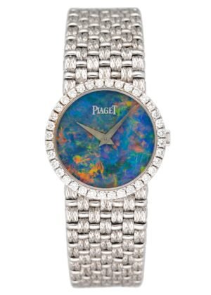 Piaget 976 D23 Opal Dial Diamond 18k ouro branco Relógio Feminino