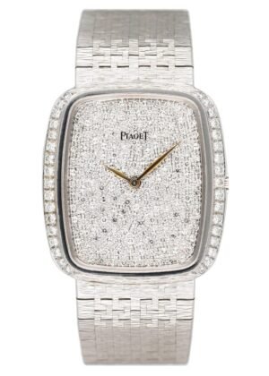 Piaget 9765 A6 Pave Dial 18k ouro branco Relógio Feminino