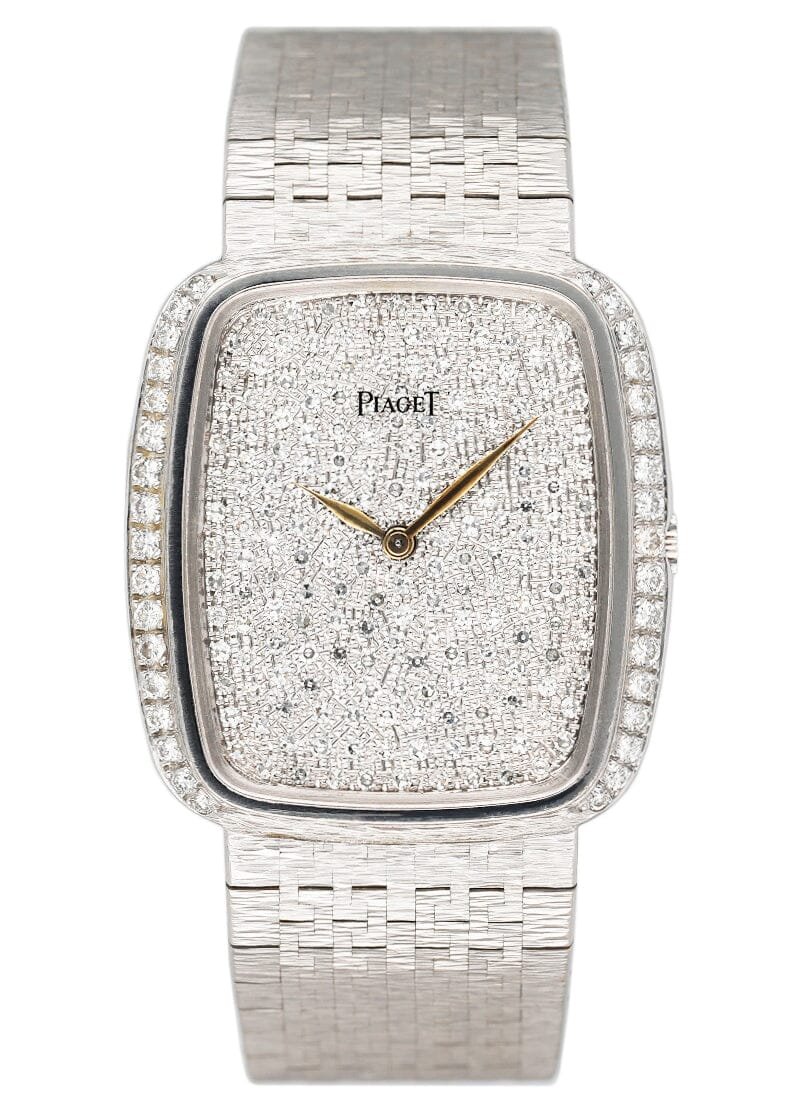Piaget 9765 A6 Pave Dial 18k ouro branco Relógio Feminino
