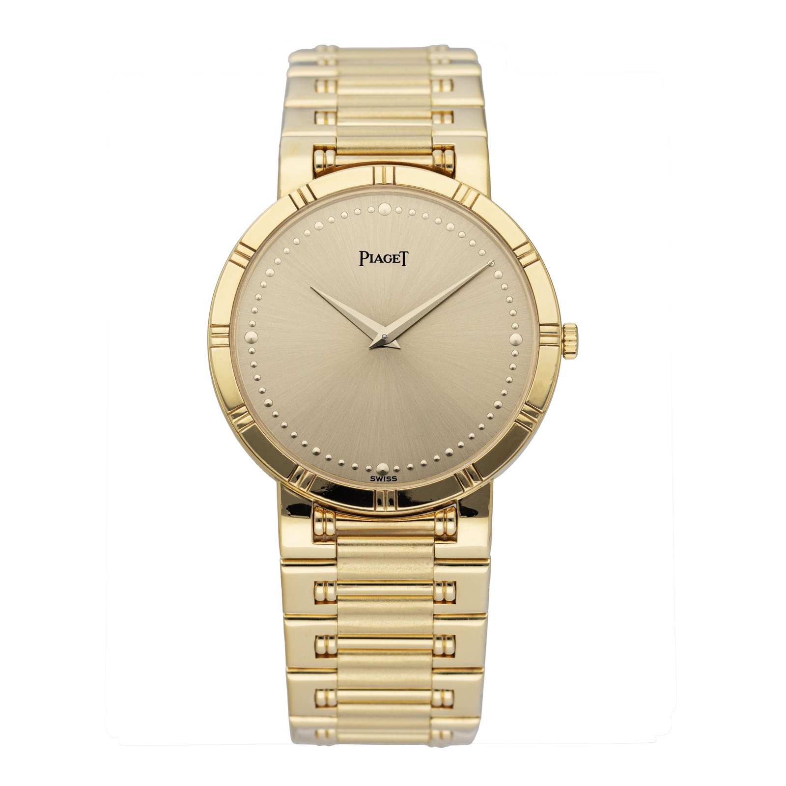 Piaget Dancer 84023 K81 mostrador champagne 18k ouro amarelo Relógio Feminino