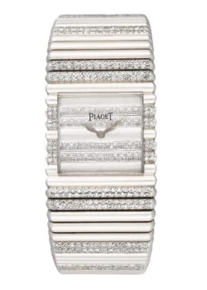 Piaget Polo Square 7131 C151 Diamond 18k ouro branco Relógio