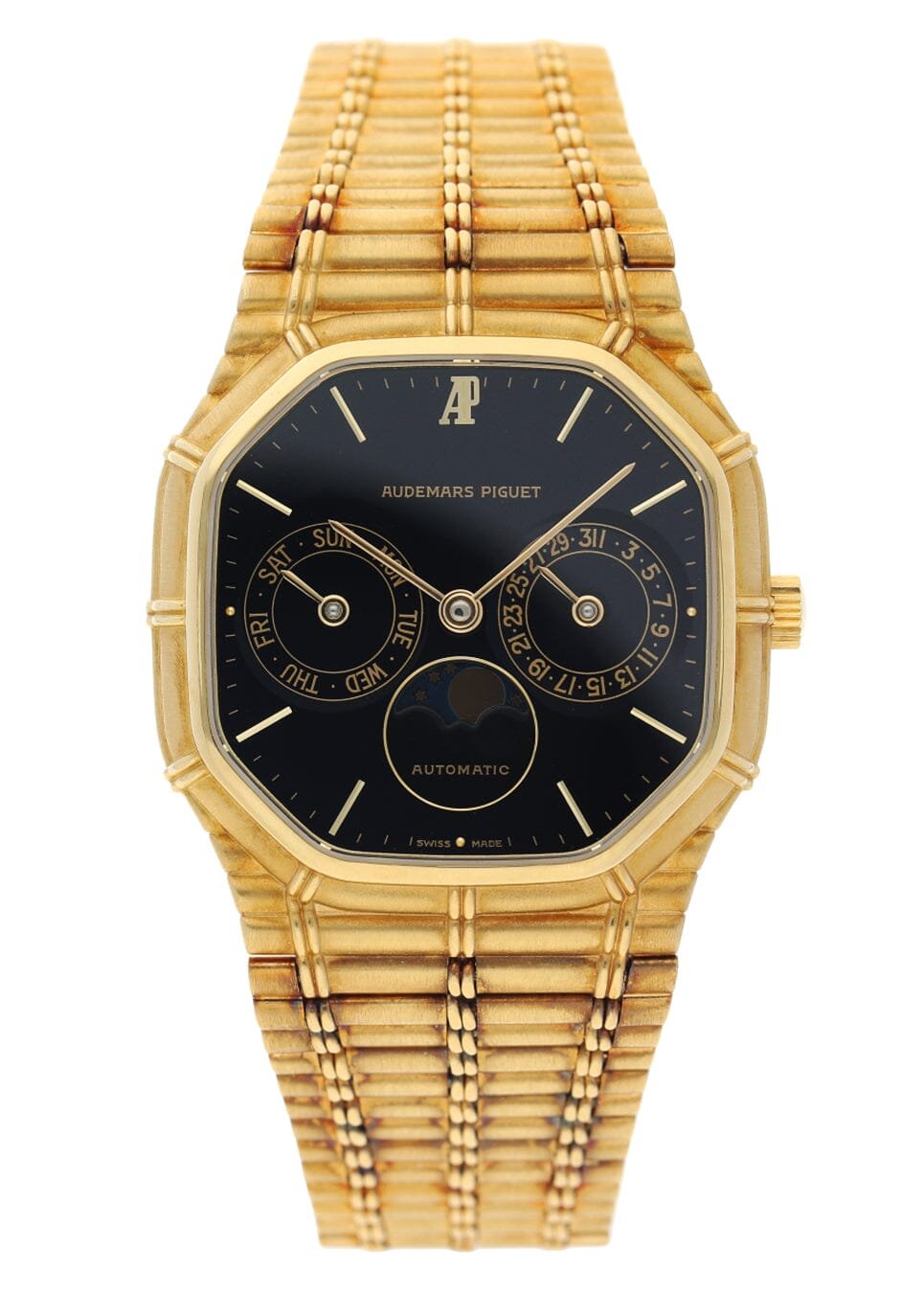RARE Audemars Piguet Bamboo Day-Date Moonphase Relógio Masculino