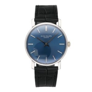 Rare Patek Philippe Calatrava 3468G mostrador azul Relógio Masculino
