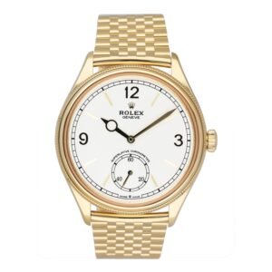 Rolex 1908 52508 mostrador branco 18k ouro amarelo Relógio Masculino Caixa e Documentos