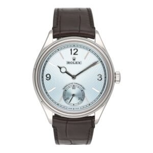 Rolex 1908 Ice mostrador azul Platinum Relógio Masculino Caixa e Documentos