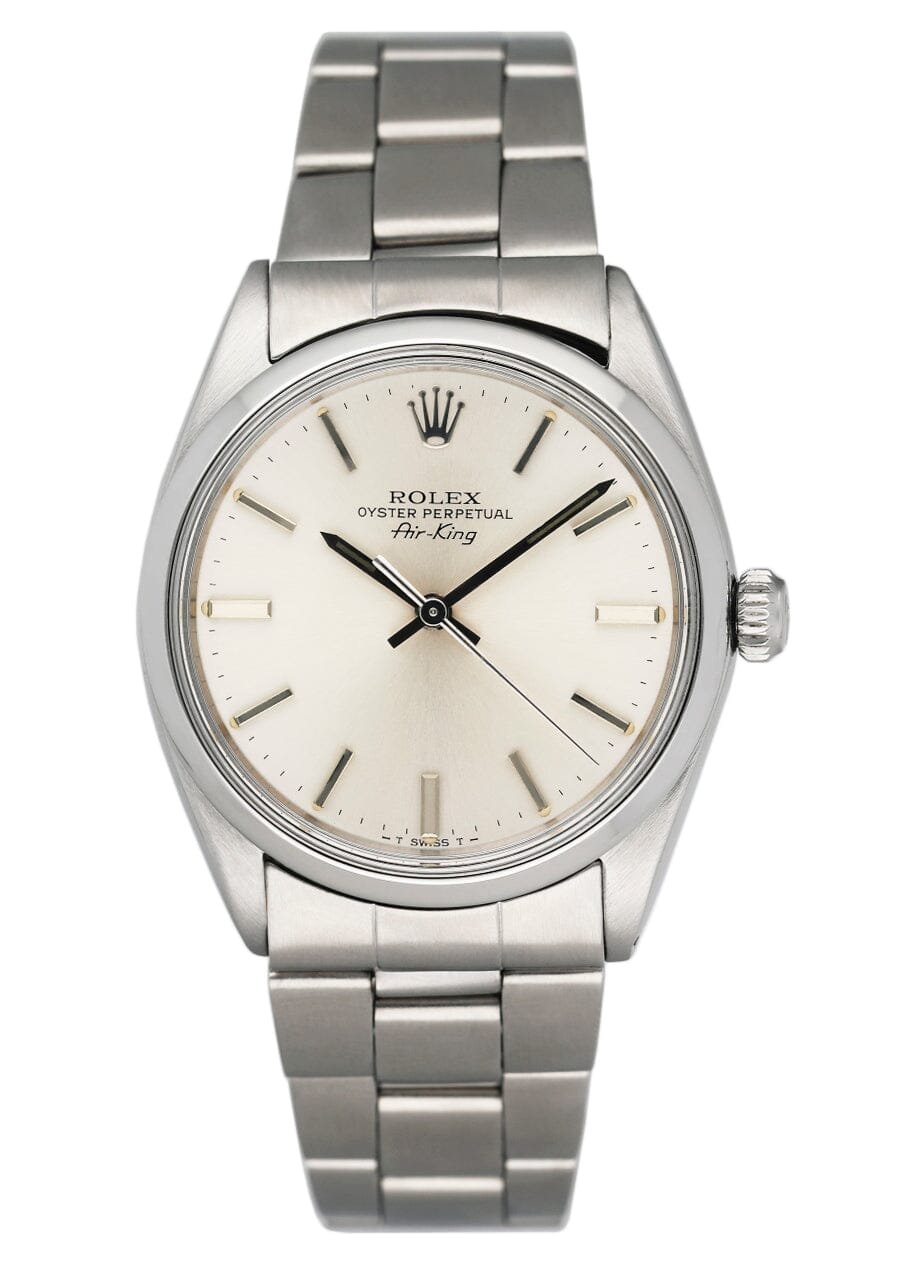 Rolex Air King 5500 mostrador prata Relógio Masculino