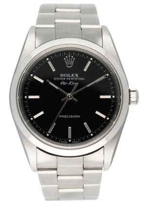 Rolex Air King Precision 14000 mostrador preto Relógio Masculino