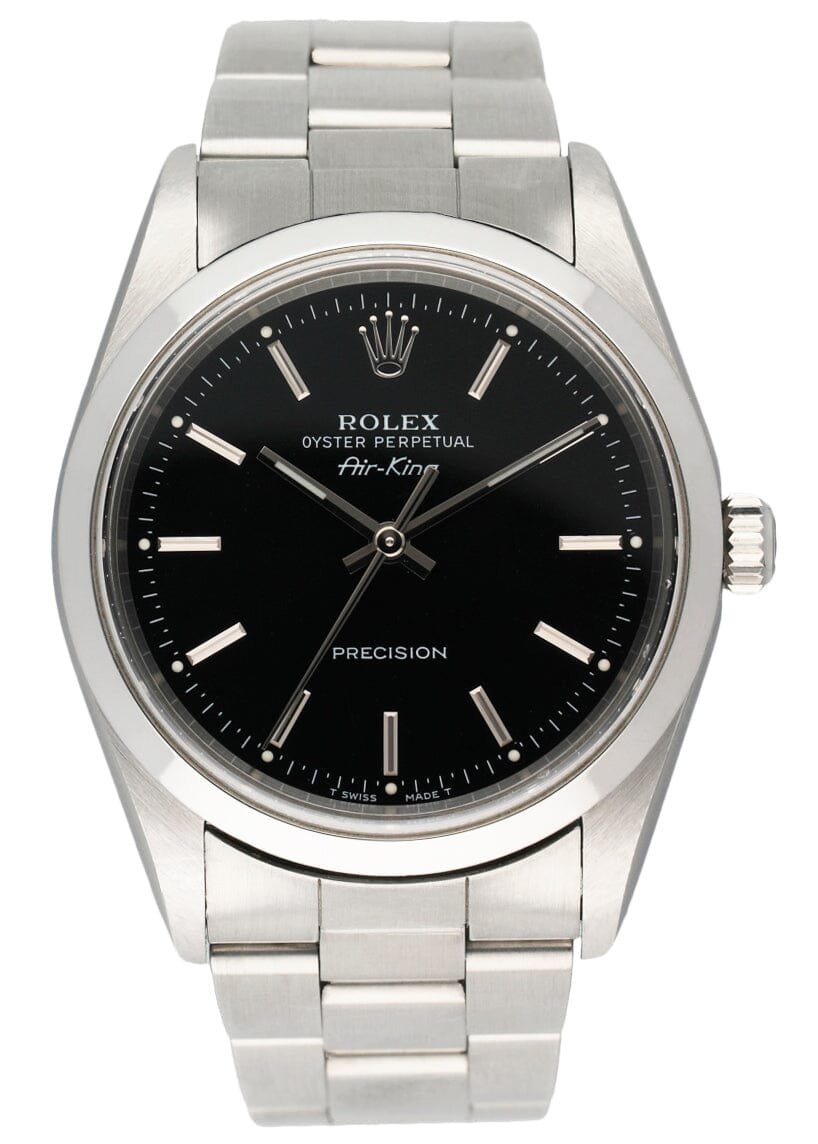 Rolex Air King Precision 14000 mostrador preto Relógio Masculino