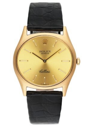 Rolex Cellini 3806 mostrador champagne 18k ouro amarelo Relógio Masculino