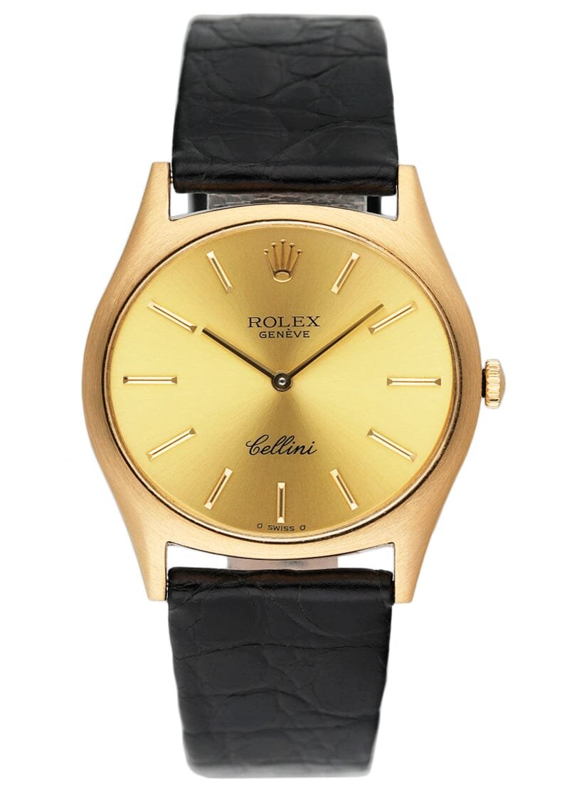 Rolex Cellini 3806 mostrador champagne 18k ouro amarelo Relógio Masculino